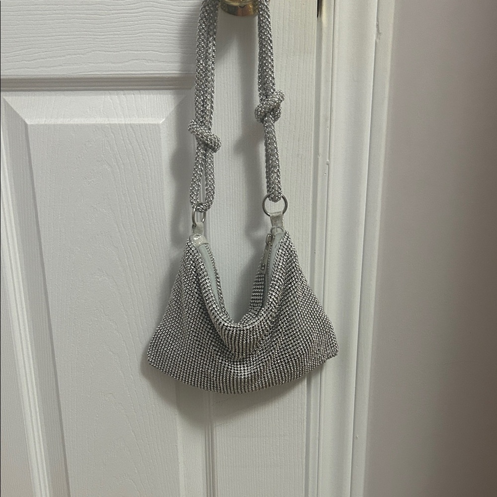 REVOLVE Silver and Black Shoulder Bag